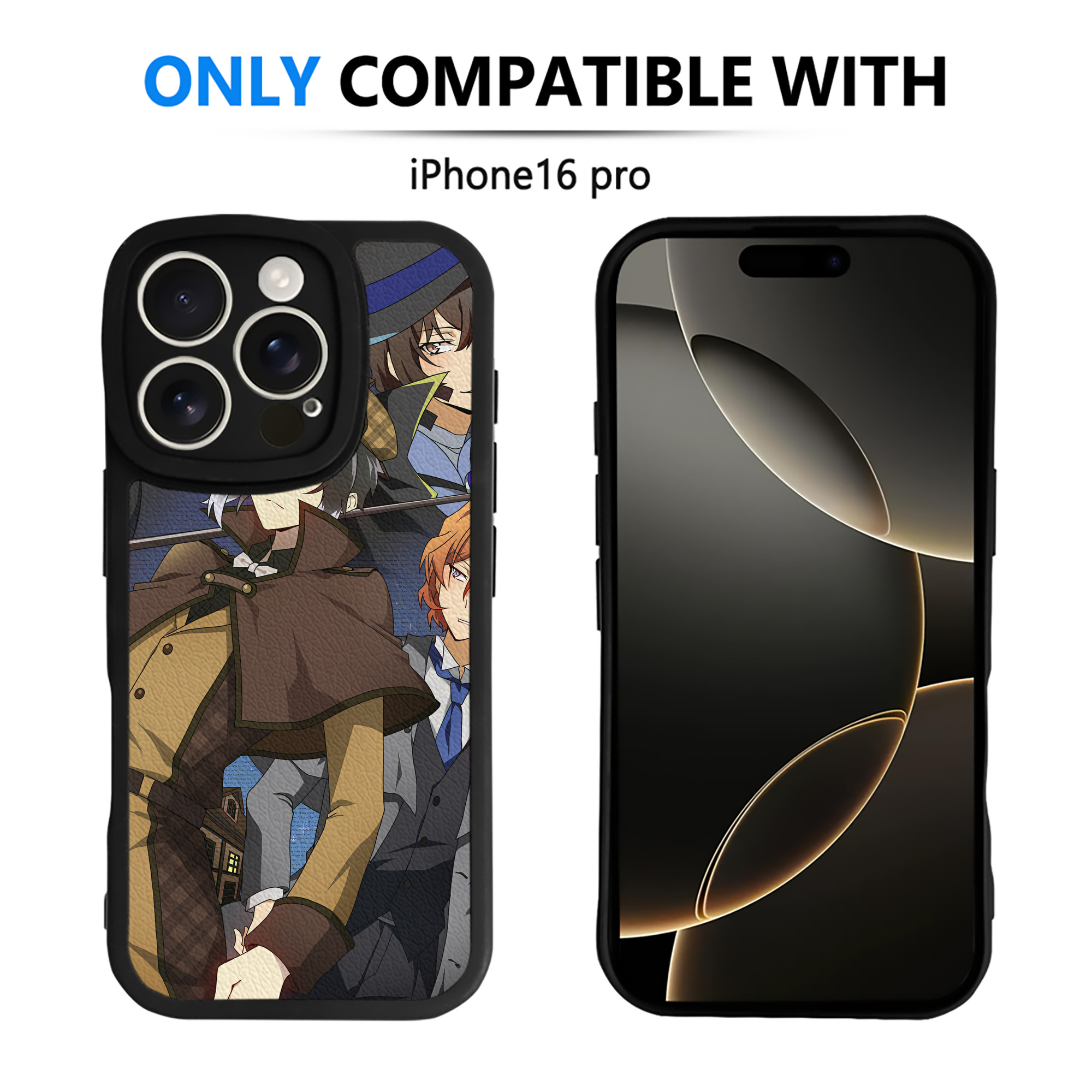 （画像用） 文豪ストレイドッグス Bungo Stray Dogs 【iPhone 16シリーズ対応】シリコンスマホケース（レザー調） 材質：シリコン